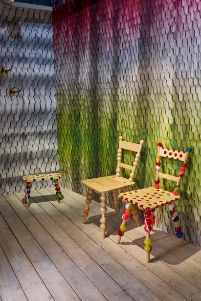 Chairs at Alpine Rising exhibition by Markus Benesch
