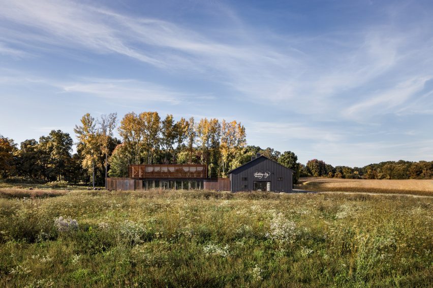 Two-storey Corten steel tasting room and brewery
