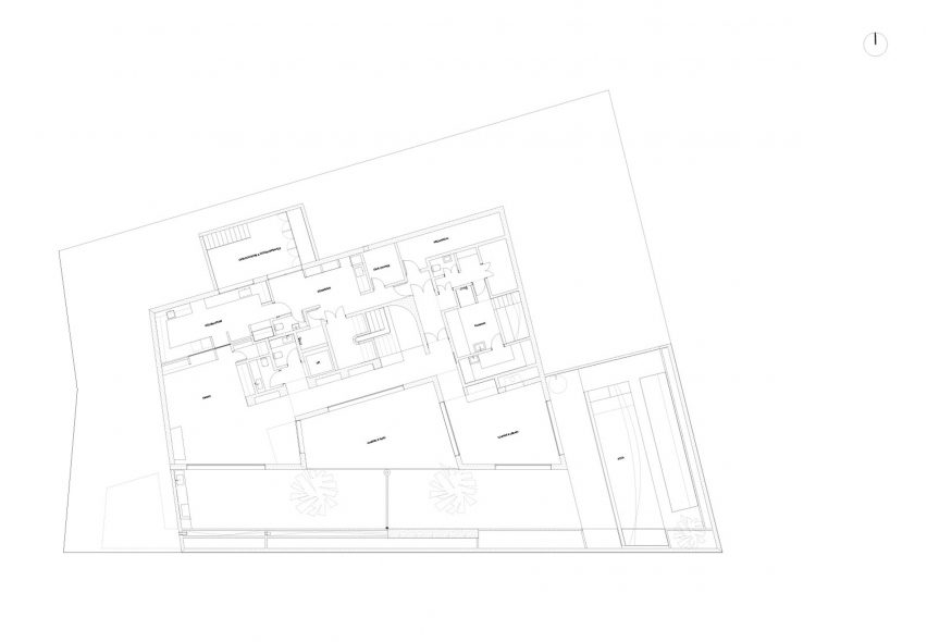 Basement floor plan of Maison Brummell Marrakech by Bergendy Cooke