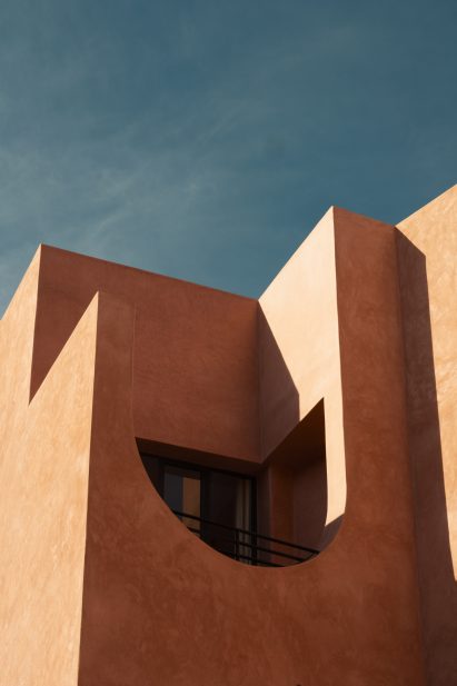 Detail of the facade at Maison Brummell Majorelle