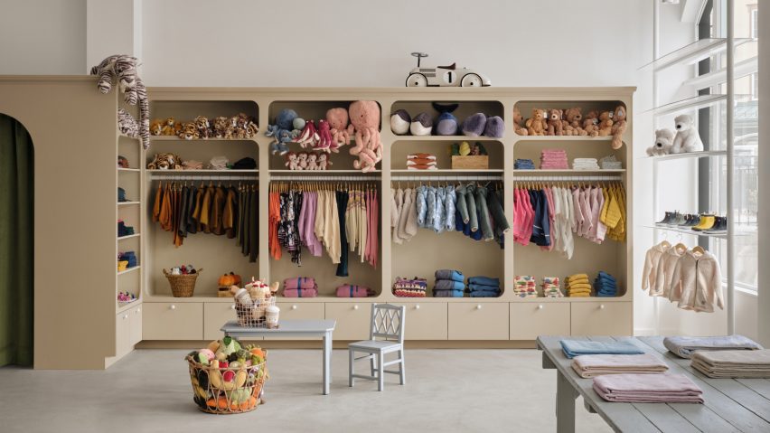 Storage wall in Billie Le Kid Boutique by Vives St-Laurent