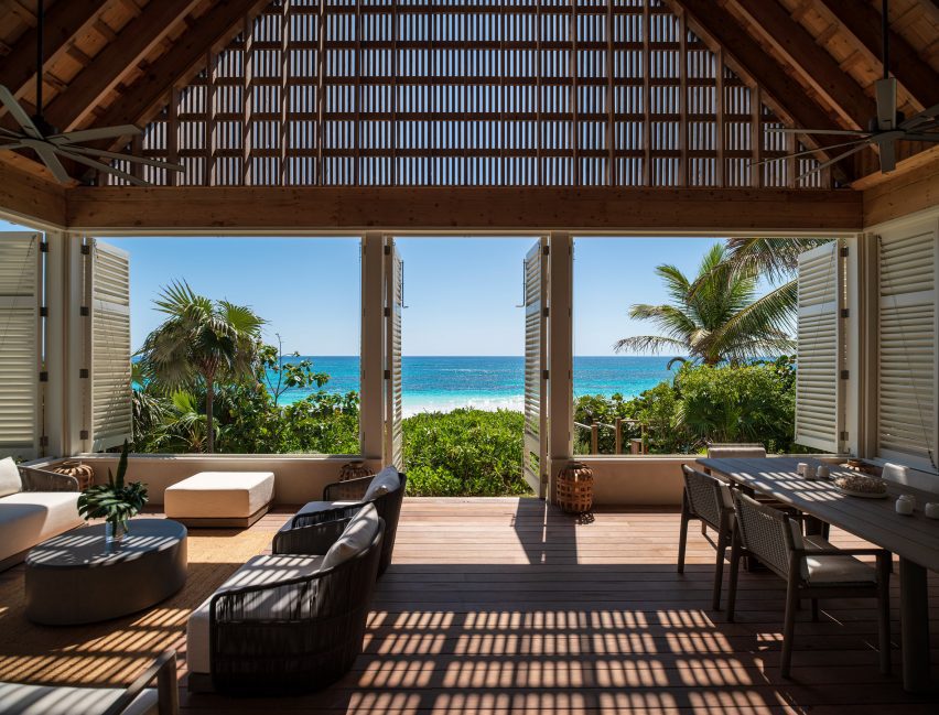 Photo of Pink Sands Beach house in the Bahamas by Brillhart Architecture and Darren Sawyer