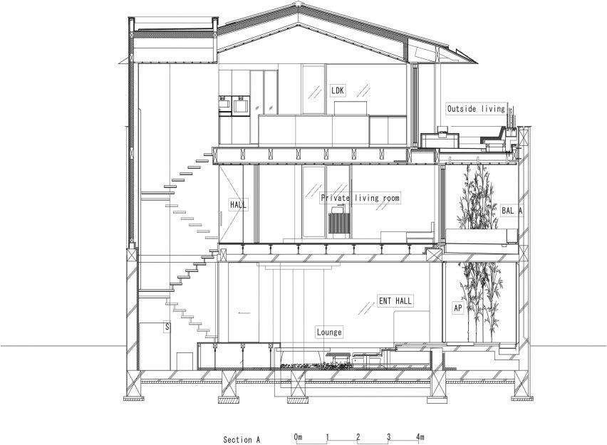 Section of C4L House by Cubo Design Architects