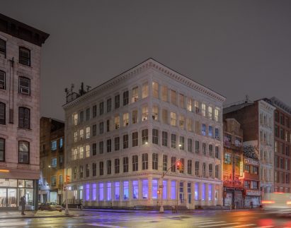 The Canal Projects building exterior at night