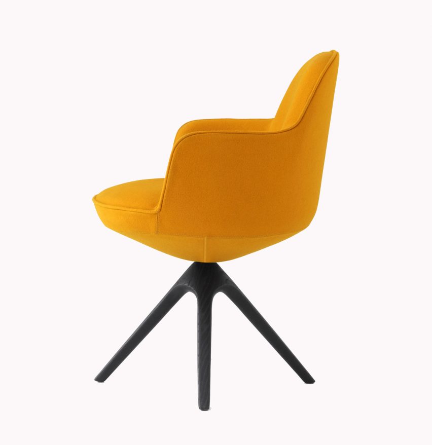 Yellow Romby chair in mustard yellow