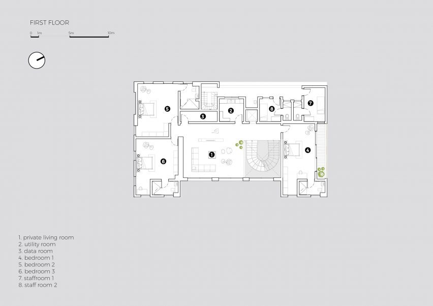 First floor plan of the Lantern House by CmDesign Atelier