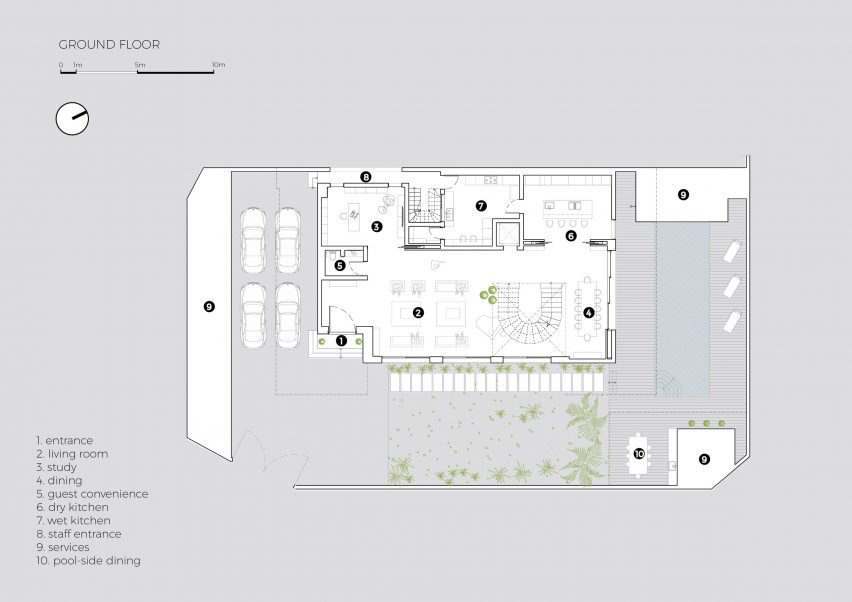 Ground floor plan of the Lantern House by CmDesign Atelier