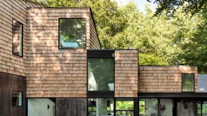 Cedar shake and corten steel