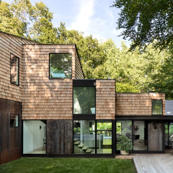 Cedar shake and corten steel