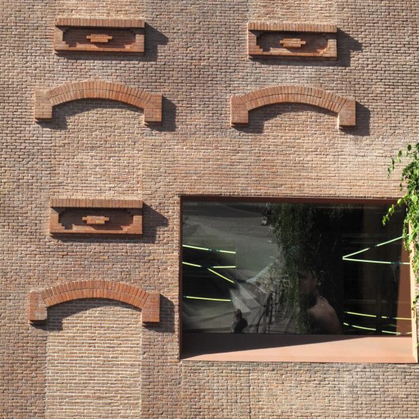Exterior of a brick RCA building with infilled windows