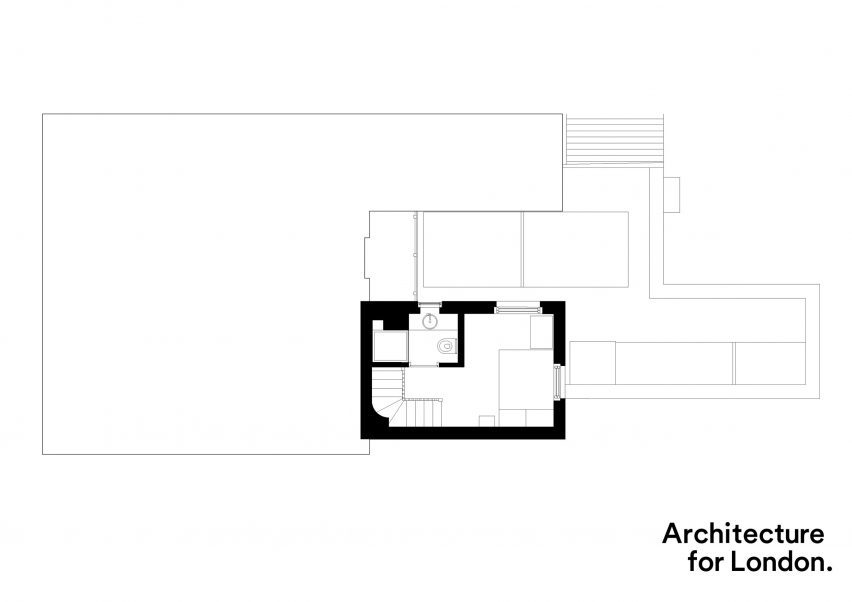 First floor plan of De Beauvoir Extension by Architecture for London