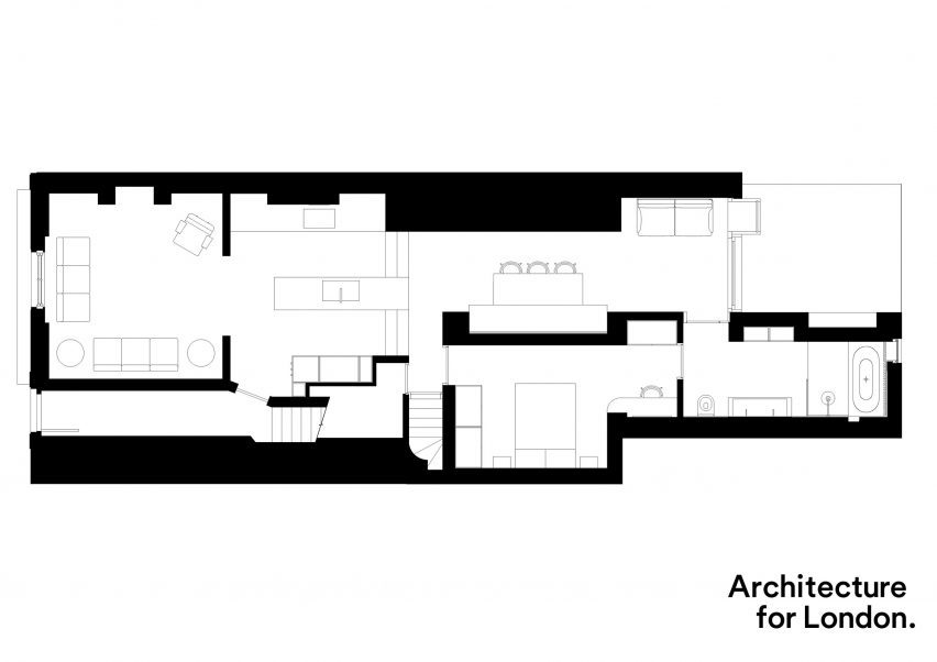 Ground floor plan of De Beauvoir Extension by Architecture for London