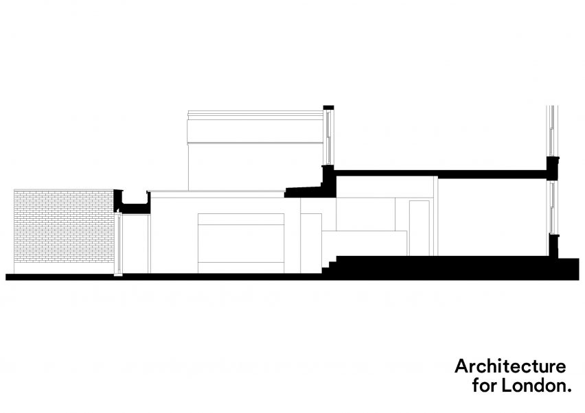 Section of De Beauvoir Extension by Architecture for London