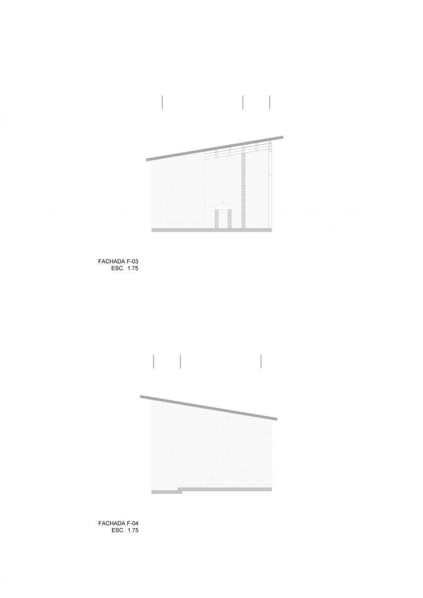 Elevation drawing of the Rural Nicolas Housing by Manuel Cervantes Estudio