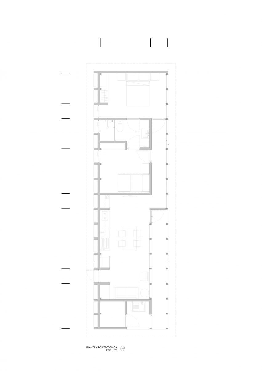 Ground floor plan of the Rural Nicolas Housing by Manuel Cervantes Estudio