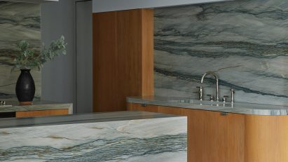 Minimal kitchen in a loft at the Eastern Columbia building
