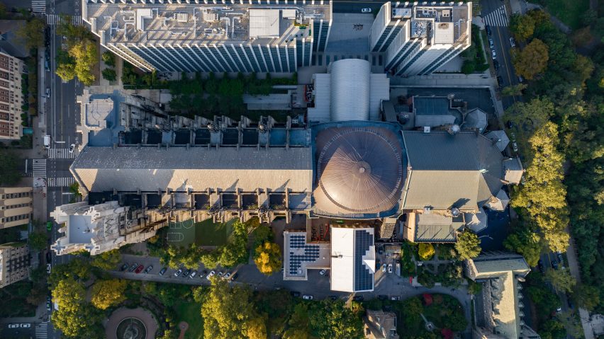 St John the Divine with new dome from above