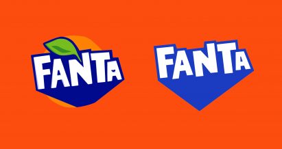 Fanta's old and new logos