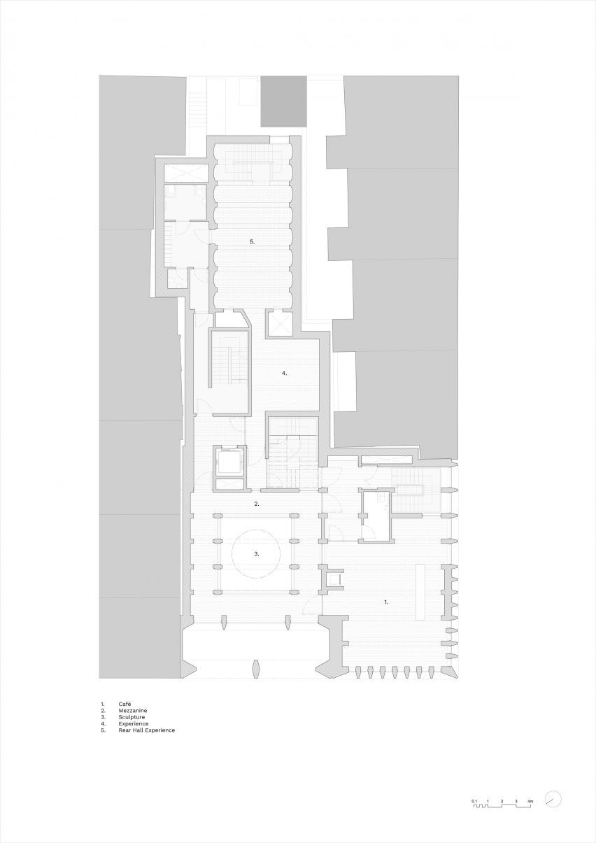 First floor plan of the International Rugby Experience building by Niall Nclaughlin Architects