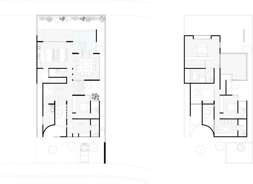 First and second floor plans