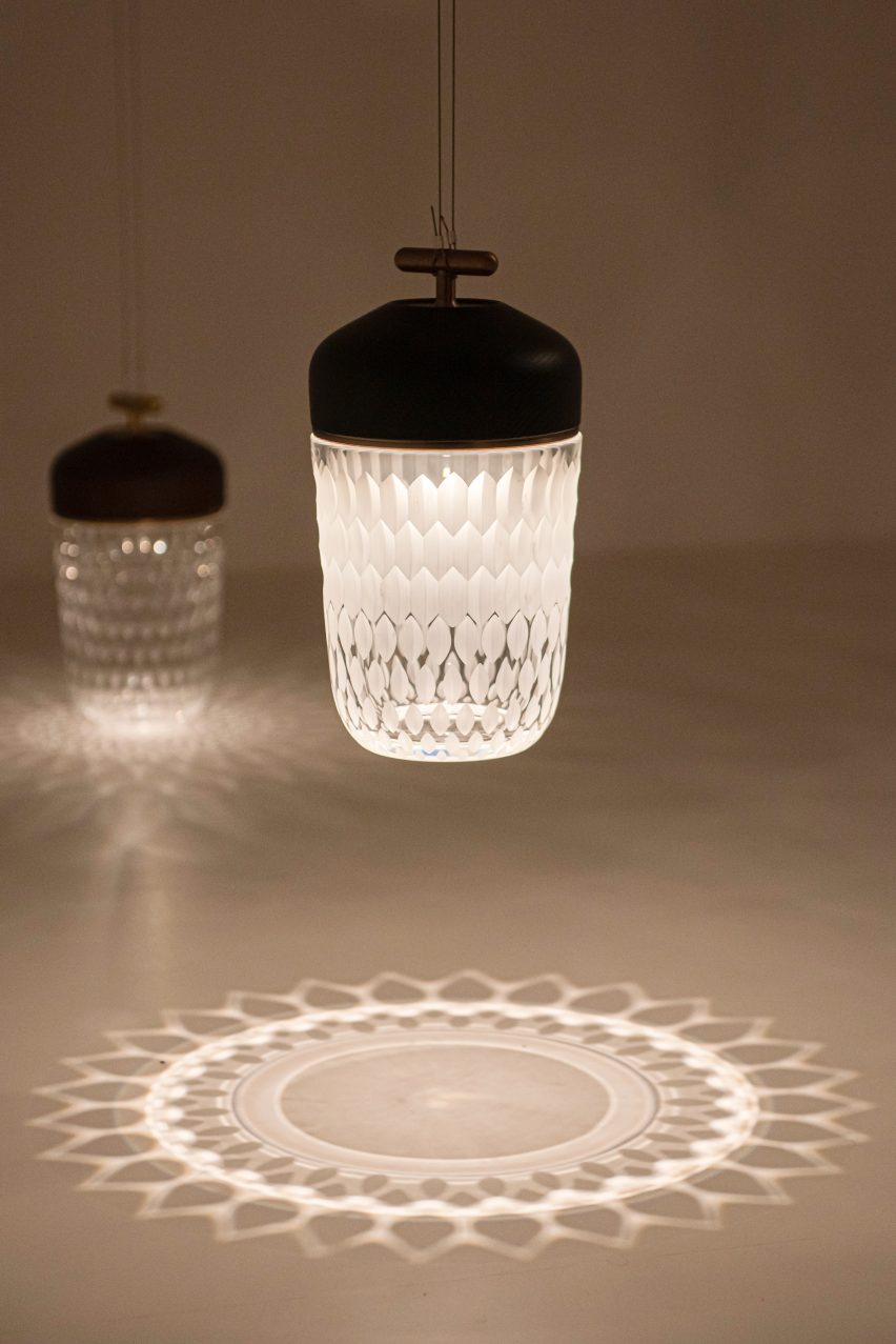 Folia crystal glass outdoor lamps by Saint-Louis