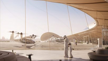 Render of the Dubai International Airport vertiport