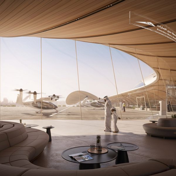 Render of the Dubai International Airport vertiport