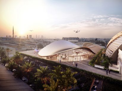 Render of the Dubai International Airport vertiport
