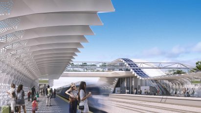 foster and arup high speed rail station rendering