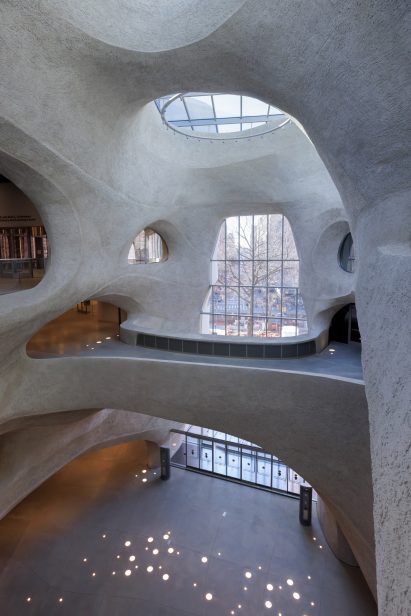 View from inside the atrium looking out