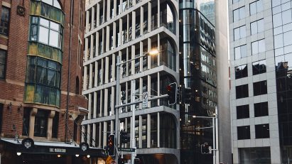 Poly Centre office skyscraper in downtown Sydney by Grimshaw