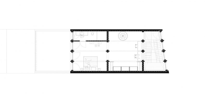 Second floor plan at House 1616 by Harquitectes