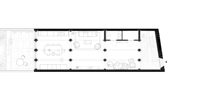 First floor plan at House 1616 by Harquitectes