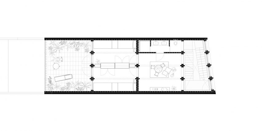Ground floor plan at House 1616 by Harquitectes