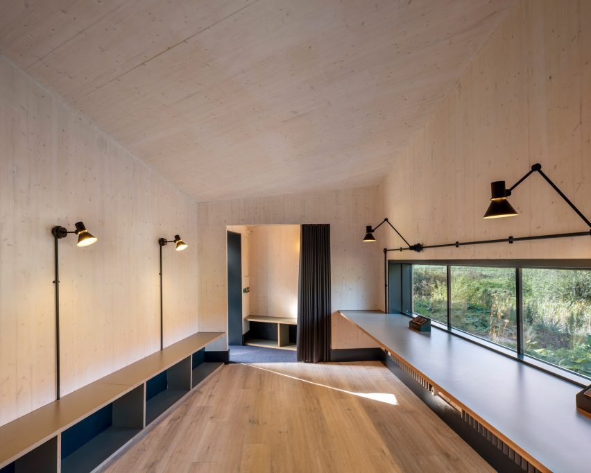 Interior of Harwell Hide by Bell Phillips