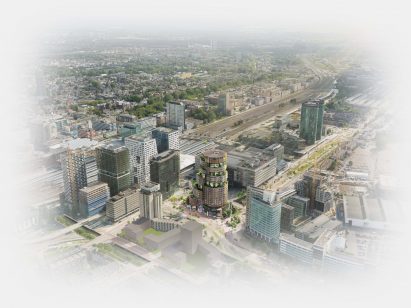 Render for a stacked cylindrical tower Oopen by Heatherwick Studio