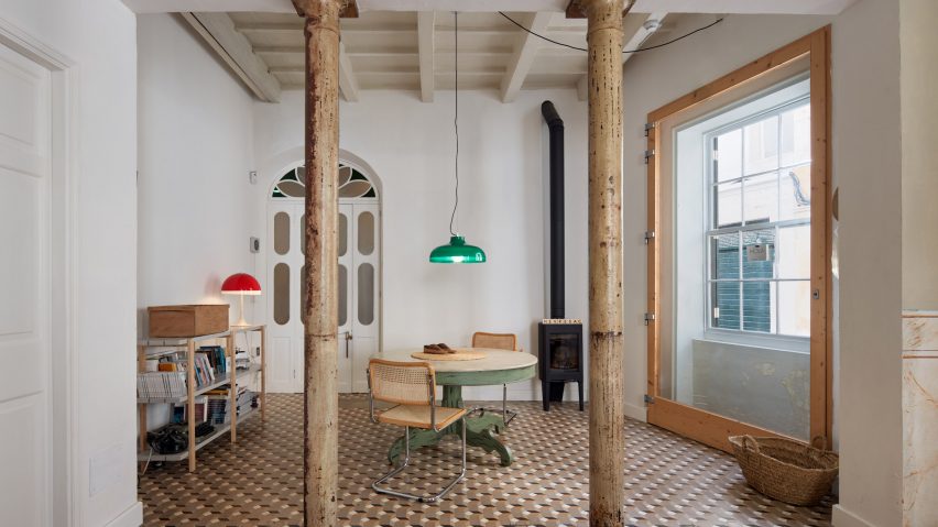 Living room of Hevresac Hotel in Menorca by Emma Martí Arquitectura