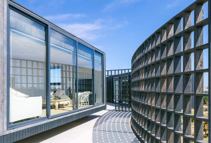 Wooden screen and glass window box