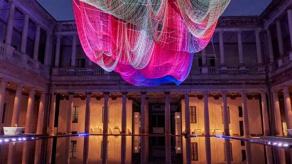 Janet Echelman's colourful installation