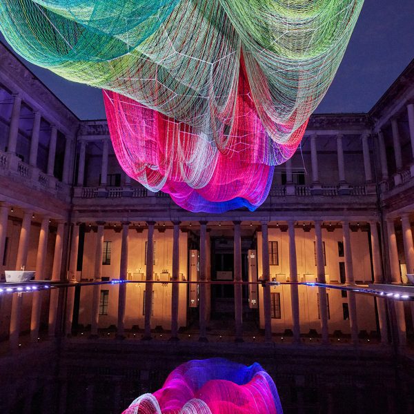 Janet Echelman's colourful installation