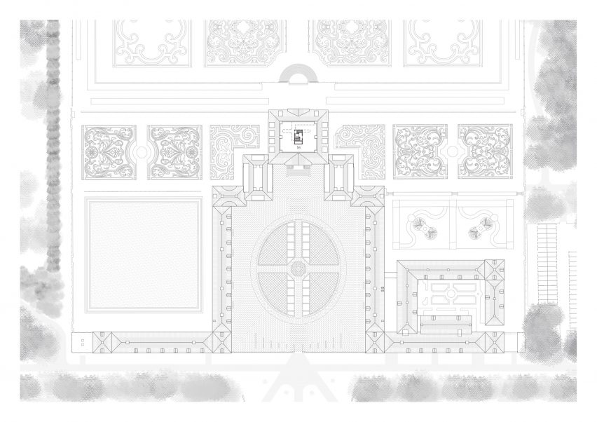 Roof plan of Museum Paleis Het Loo by Kaan Architecten