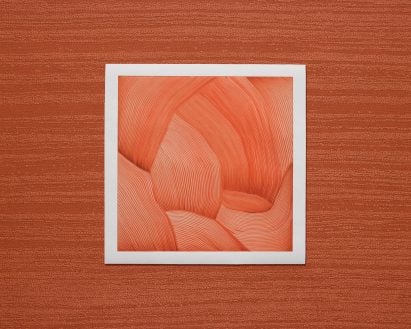 Ronan Bouroullec drawing and Kvadrat fabric, both red