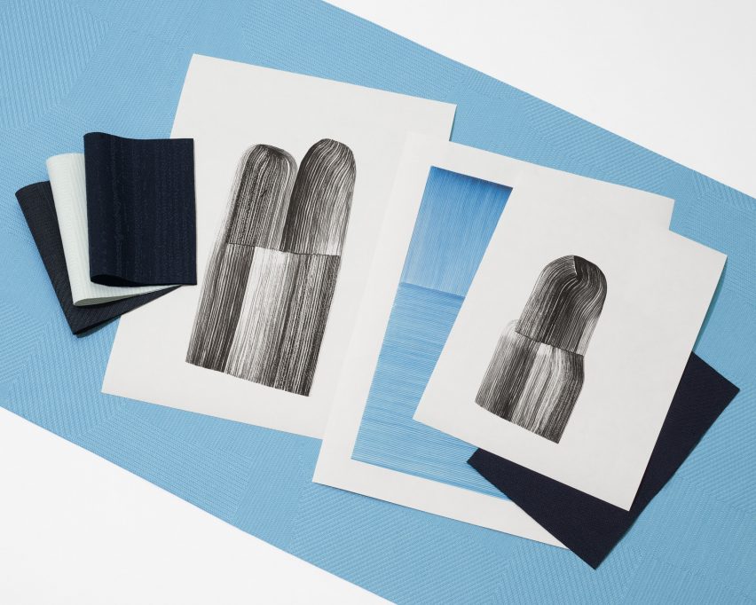 Ronan Bouroullec drawing and Kvadrat fabric