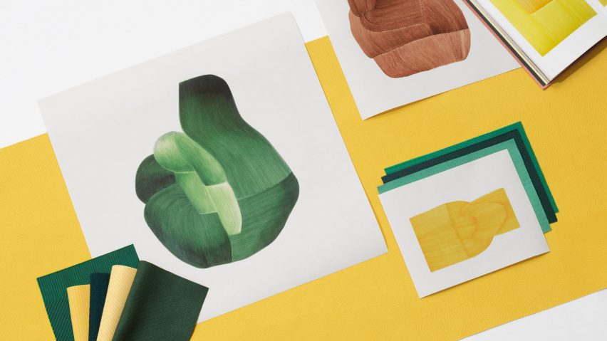 Ronan Bouroullec drawing and Kvadrat fabric