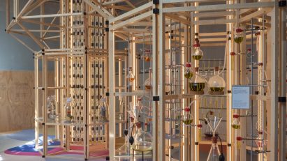 Expériences Immobiles installation by DWA Design Studio for Les Eaux Primordiales at Milan design week