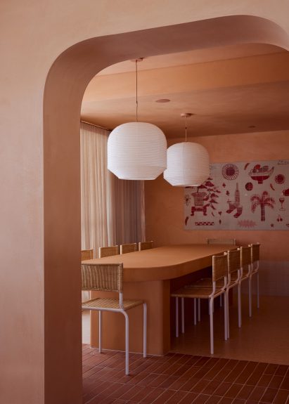 Private dining area of Byron Bay restaurant by Studio Plenty