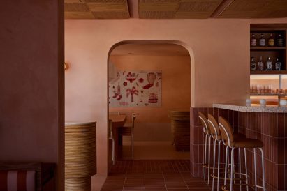 Arched opening leading through to private dining area in Light Years Asian Diner