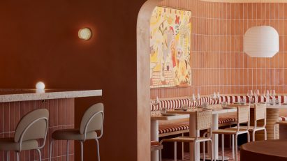 View from bar to dining room of Light Years Asian Diner in Byron Bay by Studio Plenty