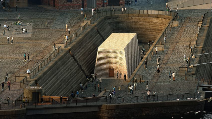 Aerial visual of pavilion by Theaster Gates and Asif Khan