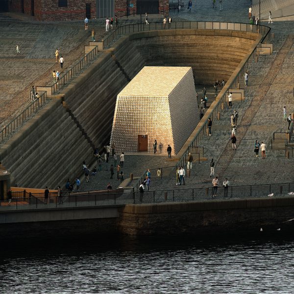 Aerial visual of pavilion by Theaster Gates and Asif Khan